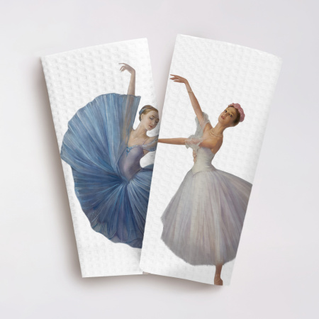 Набор полотенец вафельных Русские балерины "Федоскино" 40х70